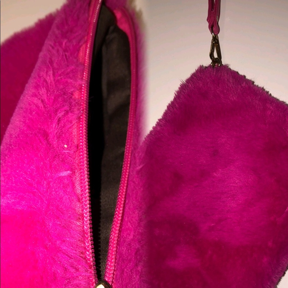 Furry mini wristlet